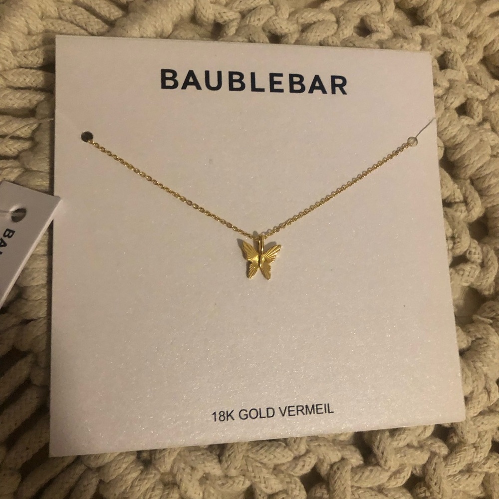 BaubleBar Gold Butterfly Necklace 18k Vermeil